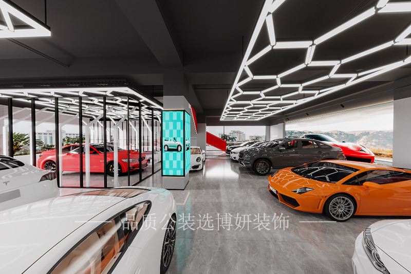 杭州现代科技简约风汽车展厅尊龙ag旗舰厅app方案